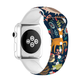 Animal Friends Silicone Sport Apple Watch Band, Forest Friends Print - Various Forest Animals on Dark Background - Back View.