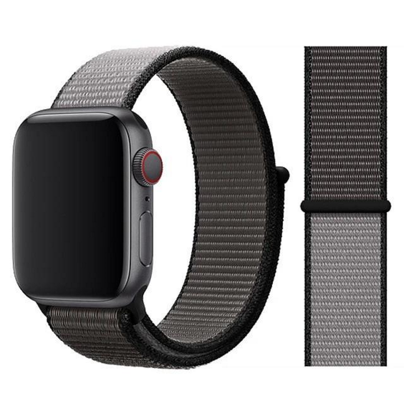 Anchor Gray and Light Gray Color Duos Nylon Sport Loop Band for Apple Watch.