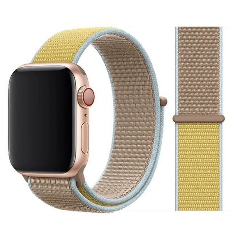 Camel Gold and Yellow Color Duos Nylon Sport Loop Band for Apple Watch.
