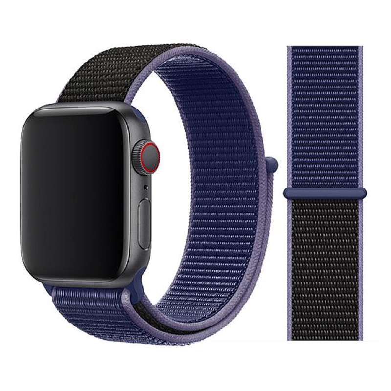 Midnight Blue and Black Color Duos Nylon Sport Loop Band for Apple Watch.