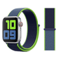 Lime Green, Midnight Blue, and Dusty Blue Color Duos Nylon Sport Loop Band for Apple Watch.