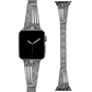 Black Designer Inspired Diamond Bracelet Band for Apple Watch - Flat View.