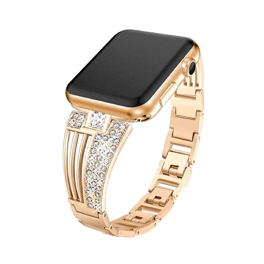 Apple Watch and Rose Gold Designer Inspired Diamond Bracelet Band.