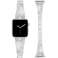 Silver Designer Inspired Diamond Bracelet Band for Apple Watch - Flat View..
