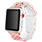 Bright Pink and Orange Azalea Flower Pattern Designer Silicone Sport Replacement Band for Apple Watch - Front View.