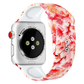 Bright Pink and Orange Azalea Flower Pattern Designer Silicone Sport Replacement Band for Apple Watch.