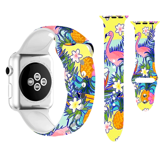 Flamingo Pineapple Silicone Sport Band for Apple Watch