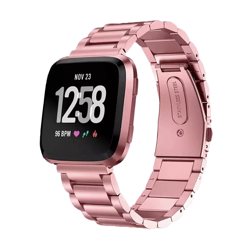 Pink Link Style Bracelet Band for Fitbit Versa.