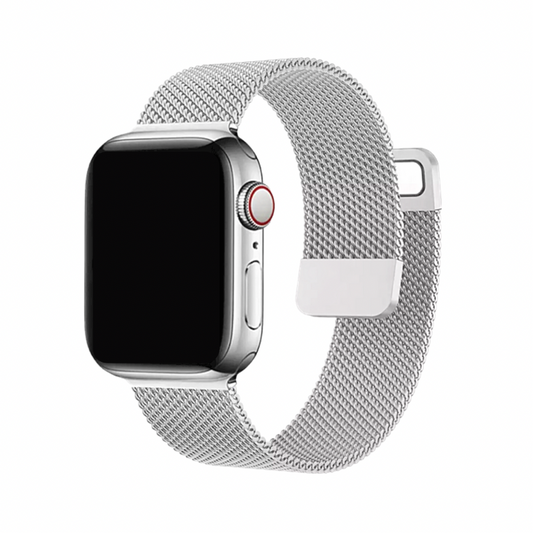 Silver Milanese Loop Band for Apple Watch.
