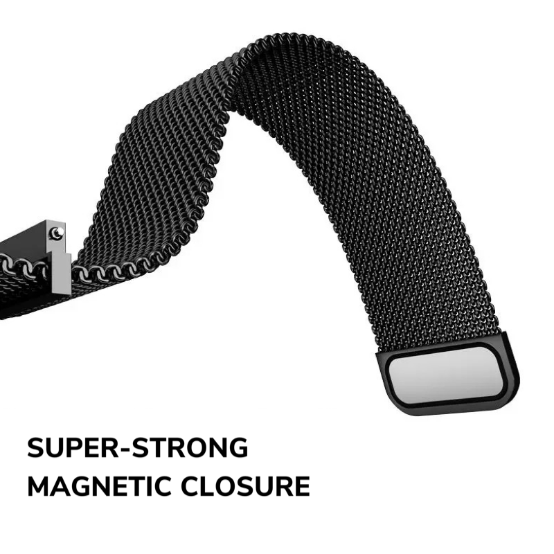 Closeup of Milanese Universal Watch Band, Featuring Super-Strong Magnetic Closure.