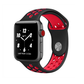 Black and Red Nike Style Silicone Sport Band for Apple Watch.