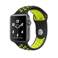Black and Volt Yellow Nike Style Silicone Sport Band for Apple Watch.