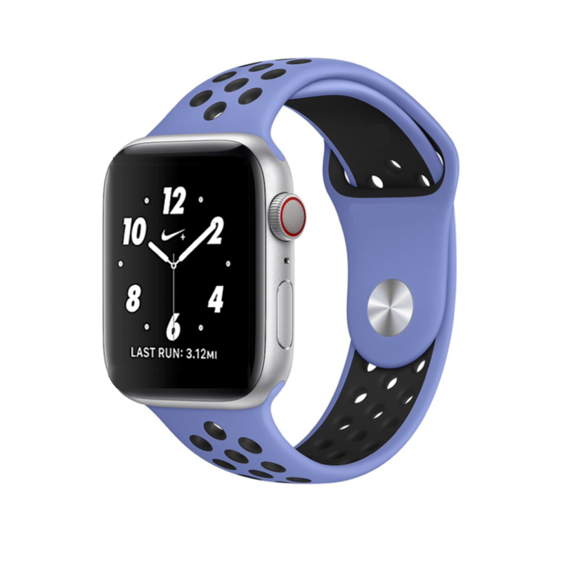Royal Pulse and Black Nike Style Silicone Sport Band for Apple Watch.