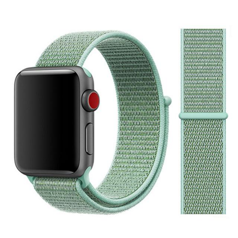 Marine Green Nylon Sport Loop Band for Apple Watch.