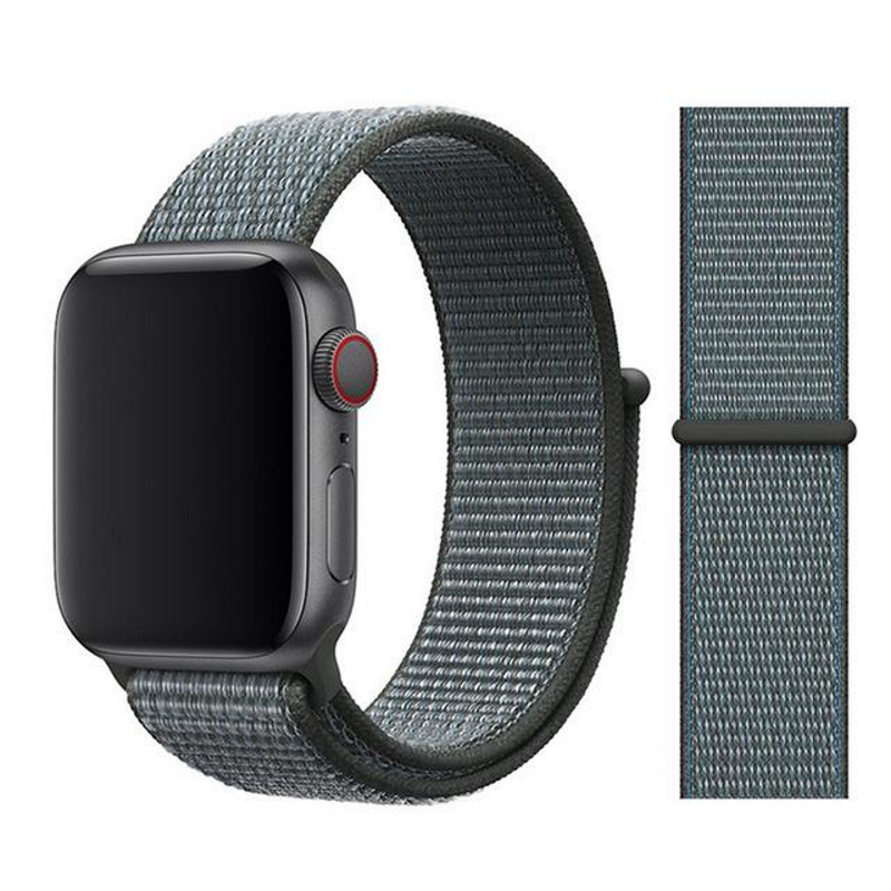 Storm Gray Nylon Sport Loop Band for Apple Watch.