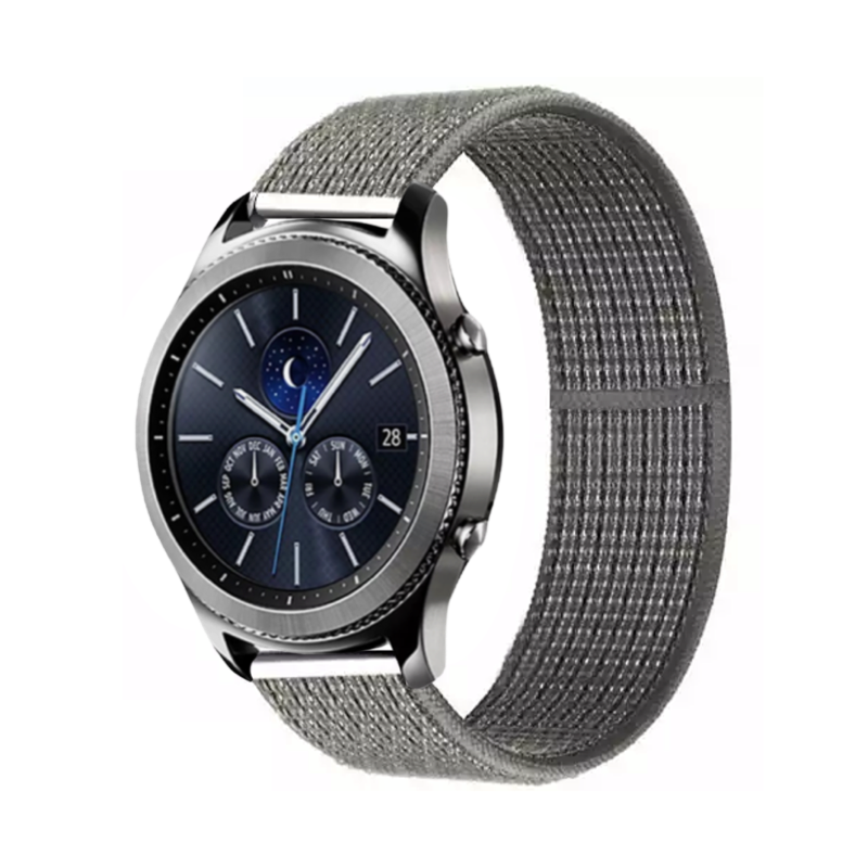 Spruce Fog Nylon Sport Universal Watch Loop Band on Samsung Gear S3 Classic Watch.