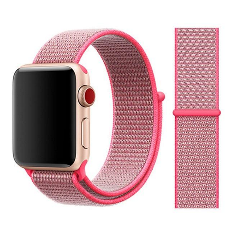 Hot Pink Nylon Sport Loop Band for Apple Watch.