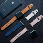 Group of Premium Leather Bands for Apple Watch in Various Colors - Flat View.
