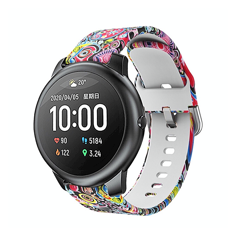 Colorful Pop Printed Silicone Sport Universal 22mm Watch Band.