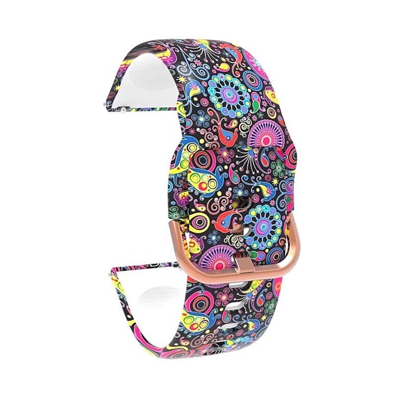 Colorful Pop Printed Silicone Sport 20mm Watch Band for Samsung Galaxy, Active 2, Gear S2/Sport, Fossil Sport, TicWatch E/2.