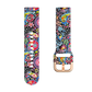 Multicolor Pop Printed Silicone Sport 20mm Band for Samsung Galaxy, Active 2, Gear S2/Sport, Fossil, TicWatch, Amazfit.