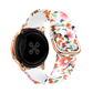 Multicolor Wildflower Printed Silicone Sport 20mm Watch Band on Samsung Galaxy Active 2 - Back View.