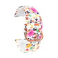 Colorful White, Pink, Orange, and Green Wildflower Printed Silicone Sport 20mm Watch Band.
