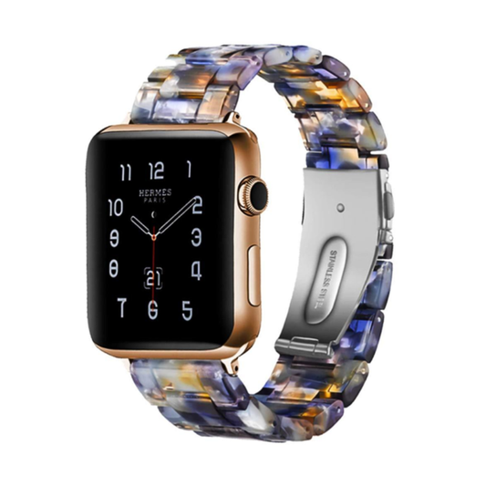 Blue Amber Resin Band for Apple Watch.