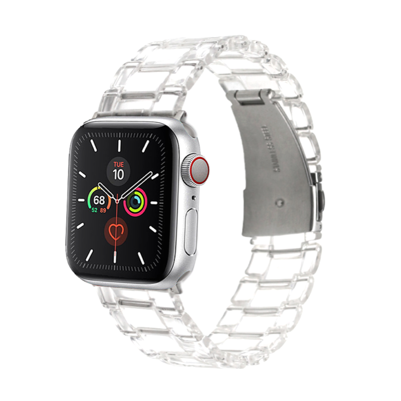 Transparent Clear Resin Band for Apple Watch.