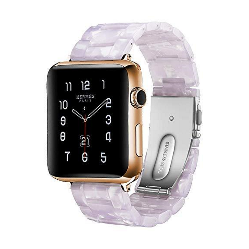 White Pearl Resin Band for Apple Watch.