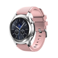 Dusty Rose Pink Rugged Silicone Sport Universal Watch Band on Samsung Gear S3 Classic Watch.