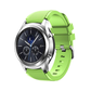 Lime Green Rugged Silicone Sport Universal Watch Band on Samsung Gear S3 Classic Watch.