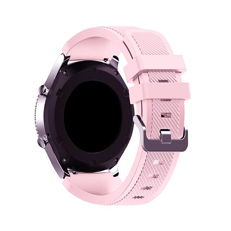 Pink Blossom Rugged Silicone Sport Universal Watch Band on Samsung Galaxy Watch.