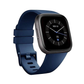 Fitbit Versa with a Midnight Blue Silicone Sport Band.