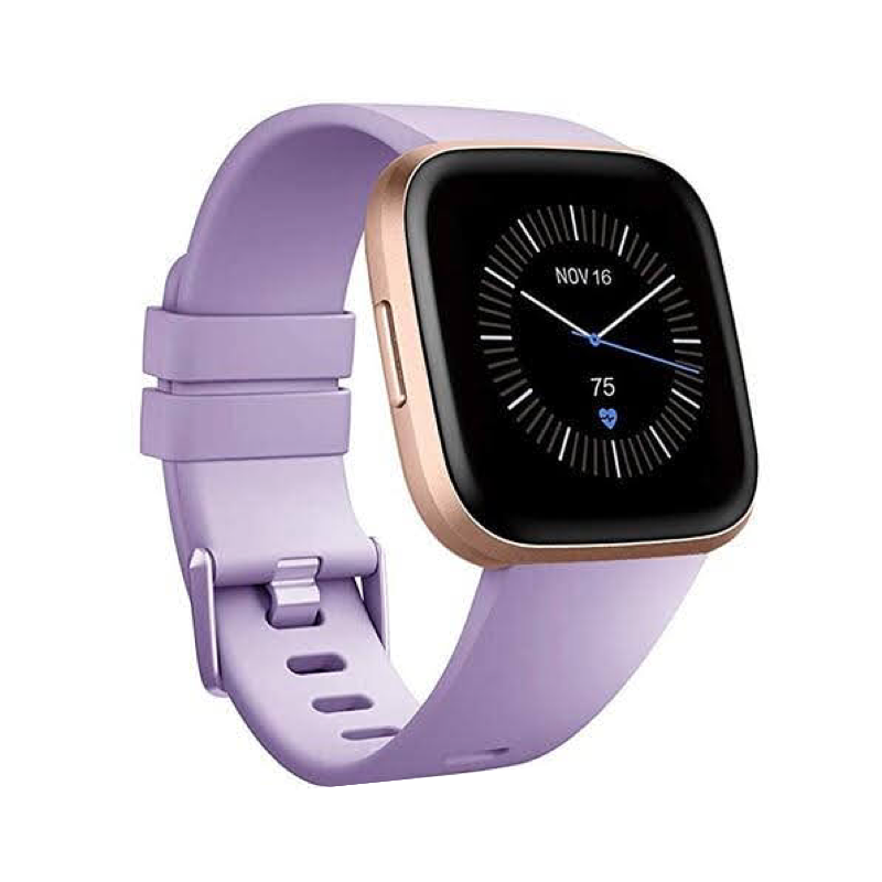 Fitbit Versa with a Violet Dusk Silicone Sport Band.