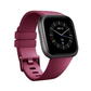 Fitbit Versa with a Wine Red Silicone Sport Band.