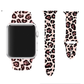 Wildcat Print Silicone Sport Band for Apple Watch, Jaguar Print - Front and Flat Views.