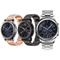 Samsung Smartwatches with Rose Gold, Silver, and Black Classic Link Universal Watch Bands. 