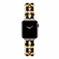Gold and Black Leather Chain Bracelet Band for Apple Watch.
