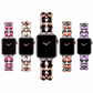 Group of Leather Chain Bracelet Bands for Apple Watch in Various Colors.