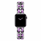 Silver and Violet Purple Leather Chain Bracelet Band for Apple Watch.
