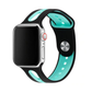 Black and Aqua Open Style Silicone Sport Band for Apple Watch.