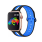 Black and Cobalt Blue Open Style Silicone Sport Band for Apple Watch.