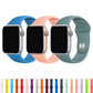 Group of Silicone Sport Bands for Apple Watch in Various Colors.