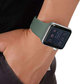 Closeup of Model’s Wrist, Wearing a Pine Green Silicone Sport Strap and Apple Watch.
