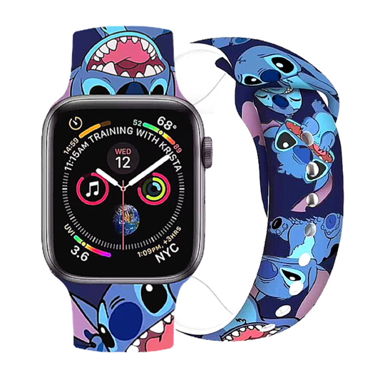 Stitch Disney Inspired Silicone Sport Apple Watch Band.