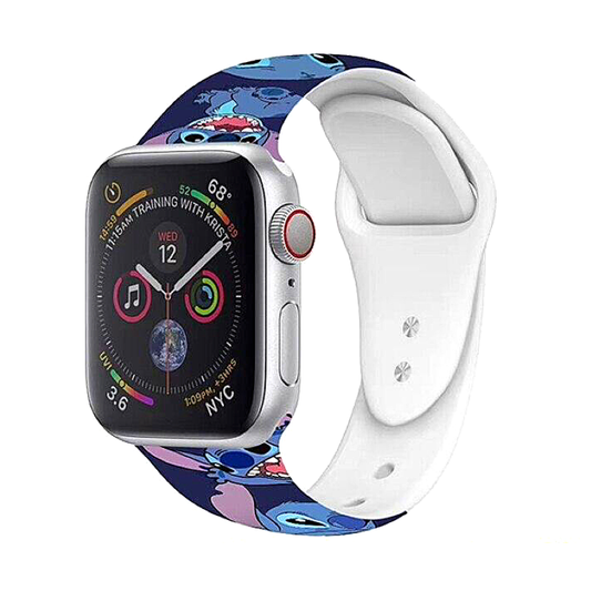 Disney’s Lilo and Stitch Inspired Silicone Sport Band for Apple Watch - Front Side View.