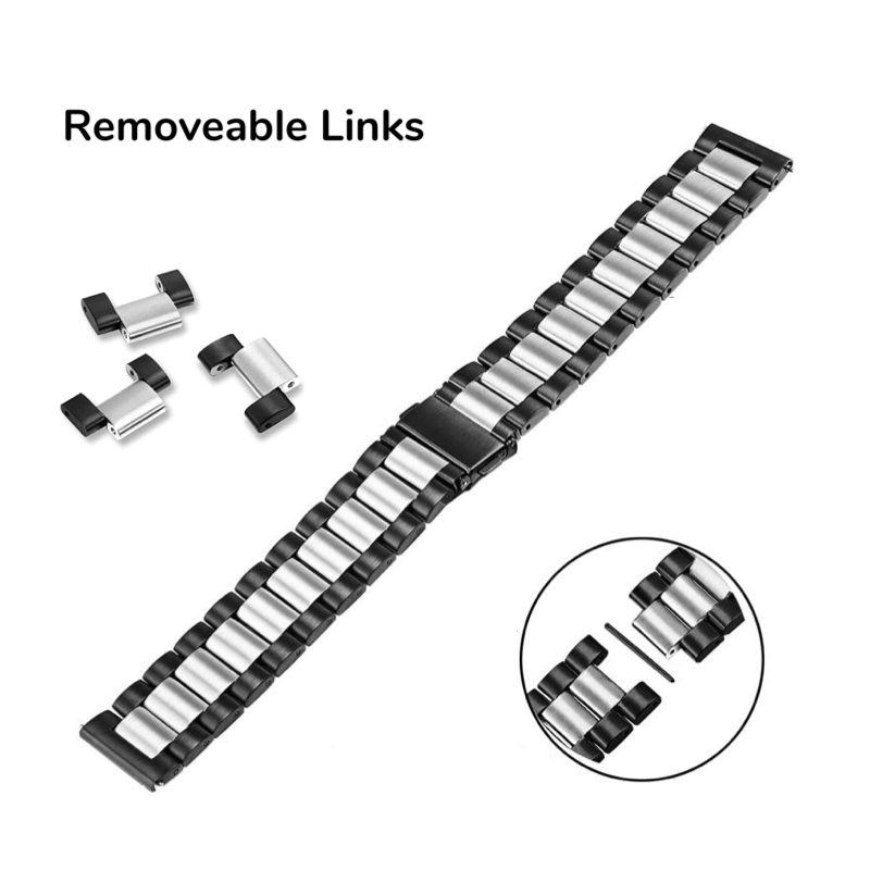 Two-Tone Classic Link Universal Watch Band - 22mm